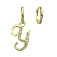 New 26 Letter Earrings Jewelry Simple Earrings Retro Fashion Earrings Gift Wholesale sku image 25