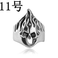 Hot Sale Accessories Ring Jewelry Personality Retro Exaggerated Flame Skull Ring sku image 4