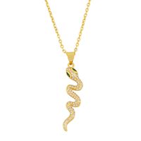 Hot Selling Jewelry Creative Fashion Snake-shaped Pendant Necklace Personality Snake Diamond Necklace sku image 1