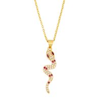 Hot Selling Jewelry Creative Fashion Snake-shaped Pendant Necklace Personality Snake Diamond Necklace sku image 2