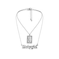 Fashion Jewelry Frosty Style Dragon-shaped Micro-set Mash-up Items Original Floral Hollow Letter Necklace sku image 2