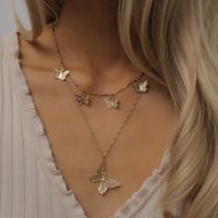 Fashion Jewelry Wild Hollow Animal Geometric Ornaments Temperament Small Butterfly Tassel Necklaces sku image 1