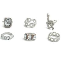 Jewelry Punk Chain Geometric Jewelry Personality Mosaic Acrylic Square Ring Set Wholesale sku image 1