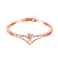 Joyería De Moda Coreana Temperamento Pulsera De Cisne Pequeño Oro Rosa Pulsera De Perlas De Apertura Pulsera Joyería Clásica Popular main image 1