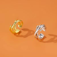 Pair Ring Imitation Gold Cross Ring Fashion Atmosphere Multi-layer Interwoven Ring Retro Geometric Opening Couple Ring main image 4