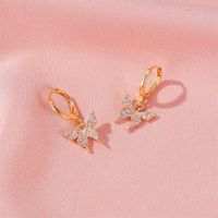 Korean Fashion Earrings Temperament Diamond Small Butterfly Earrings Ear Buckle Super Fairy Forest Simple Earrings main image 5