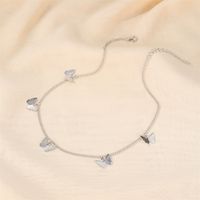Hot Sale Jewelry Fashion Temperament Short Five Butterfly Necklace Simple Sweet Single-layer Ladies Clavicle Chain main image 5