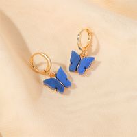 Korean New Butterfly Earrings Summer Temperament Super Fairy Butterfly Earrings Ear Buckle Wind Color Acrylic Earrings main image 4