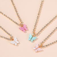 Butterfly Necklace Wild Colorful Butterfly Clavicle Chain Temperament Simple Butterfly Pendant Wholesale main image 1