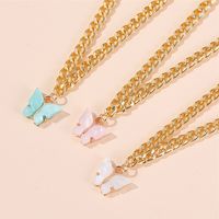 Korean Fashion New Item Butterfly Necklace Clavicle Chain Summer Wind Simple Butterfly Pendant Wholesale main image 1