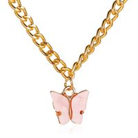 Korean Fashion New Item Butterfly Necklace Clavicle Chain Summer Wind Simple Butterfly Pendant Wholesale main image 6