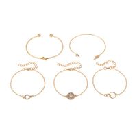 Hot Sale 5-piece Bracelet Fashion Arrow Suit Bracelet  Personality Trend Star Circle Diamond Bracelet Set Wholesale main image 6