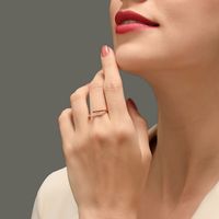 New Simple Word Ring Niche Design Sense Simple Zircon Line Opening Index Finger Ring main image 3