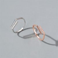 New Simple Word Ring Niche Design Sense Simple Zircon Line Opening Index Finger Ring main image 4