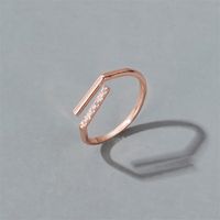 New Simple Word Ring Niche Design Sense Simple Zircon Line Opening Index Finger Ring main image 5