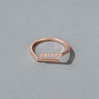 New Simple Word Ring Niche Design Sense Simple Zircon Line Opening Index Finger Ring main image 6