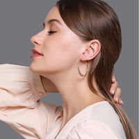 Korean Fashion Sense Of Fake Winding Bead Earrings Temperament Simple Geometric Hollow Circle Earrings Ear Buckle Wholesale main image 2