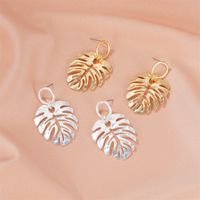 Fashion Metal Banana Leaf Earrings Cold Temperament Retro Leaf Earrings Hot Earrings Wholesale main image 3