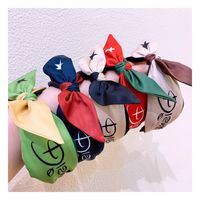 Original Korean Retro Custom Cartoon Color Matching Bow Letter Headband Wild Hairpin Jewelry Headband Wholesale main image 3