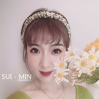 Korean Fashion Plaid Fold Headband Wave Color Cute Little Daisy Flower Thin Edge Headband Head Buckle Hair Hole Headdress main image 4