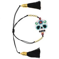 Personality Ethnic Style Six-pointed Star Crystal Tassel Bracelet Miyuki Rice Beads Woven Evil Eye Bracelet main image 4