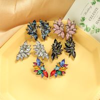 Super Fairy Personality Diamond Earrings S925 Silver Needle Colorful Gemstone Earrings Dinner Wild Flower Earrings Wholesale main image 1