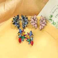 Super Fairy Personality Diamond Earrings S925 Silver Needle Colorful Gemstone Earrings Dinner Wild Flower Earrings Wholesale main image 6