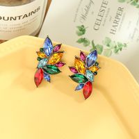 Super Fairy Personality Diamond Earrings S925 Silver Needle Colorful Gemstone Earrings Dinner Wild Flower Earrings Wholesale main image 5