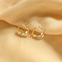 Advanced French Commuting Earrings Temperament Diamond Earrings Design Twisted Circle Earrings Wholesale main image 1