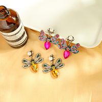 Korean Fashion 925 Silver Needle Earrings Personalized Diamond Retro Earrings Mori Girl Wild Bee Earrings Wholesale main image 3