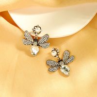 Korean Fashion 925 Silver Needle Earrings Personalized Diamond Retro Earrings Mori Girl Wild Bee Earrings Wholesale main image 5