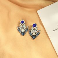 Crystal Diamond Earrings S925 Silver Needle Hollow Gemstone Earrings Banquet Wild Flower Earrings Wholesale main image 4