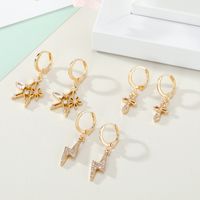 Ornaments Mini Star Earrings Zircon Lightning Cross Earrings Earrings Micro-set Earrings Wholesale main image 6