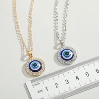 Wholesale Jewelry Fashion Devil's Eye Alloy Rhinestone Pendant Necklace main image 3