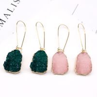 Wholesale Women's Natural Stone Earrings Imitation Crystal Bud Earrings Imitation Natural Stone Earrings Irregular Trapezoid Earrings Yiwu main image 3