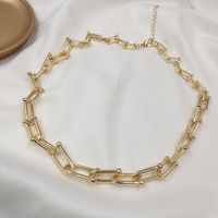 Golden Chain Necklace Cold Wind Hip-hop Exaggerated Korean Trendy Personality Thick Clavicle Chain Wholesale main image 5