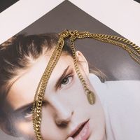 Love Gold Necklace Colorless Titanium Steel Multi-layer Superimposed Personality Cold Wind Clavicle Chain Wholesale Nihaojewelry main image 6