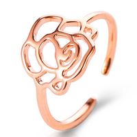 Rings Jewelry Temperament Rose Gold Rose Lady Ring Hollow Open Single Ring Wholesale main image 2