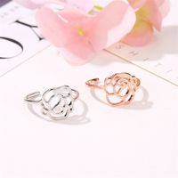 Rings Jewelry Temperament Rose Gold Rose Lady Ring Hollow Open Single Ring Wholesale main image 3