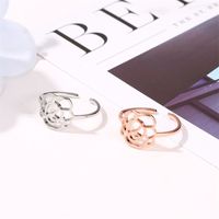 Rings Jewelry Temperament Rose Gold Rose Lady Ring Hollow Open Single Ring Wholesale main image 5