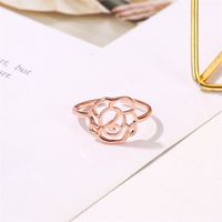 Rings Jewelry Temperament Rose Gold Rose Lady Ring Hollow Open Single Ring Wholesale main image 6