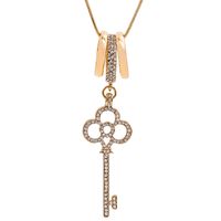 New Necklace Fashion Temperament Key Necklace Hollow Diamond Long Sweater Chain Necklace Wholesale main image 1