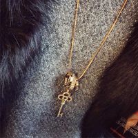 New Necklace Fashion Temperament Key Necklace Hollow Diamond Long Sweater Chain Necklace Wholesale main image 6