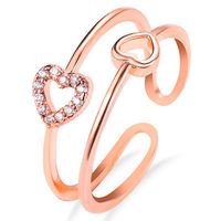 New Style Ring Jewelry Fashion Love Zircon Women's Ring Simple Hollow Open Ring Accessories main image 2