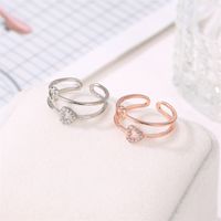 New Style Ring Jewelry Fashion Love Zircon Women's Ring Simple Hollow Open Ring Accessories main image 4