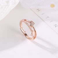 New Ring Creative Heart-to-heart Printing Live Mouth Ring Temperament Heart-shaped Opening Adjustable Ring Wholesale main image 4
