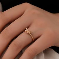 Models Ring Creative Small Bee Simple Ring Personality Sub-gold Opening Animal Ring Wholesale main image 4
