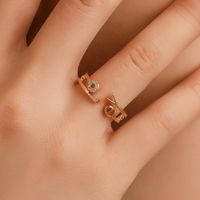 New Ring Fashion Letter Ring Personality Love Couple Single Ring Trend Diamond Open Ring Wholesale main image 3