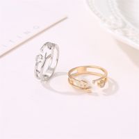 New Ring Fashion Letter Ring Personality Love Couple Single Ring Trend Diamond Open Ring Wholesale main image 4