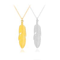 Explosion Of Funds Fashion New Hot Selling Simple Natural Fresh Leaves Feather Pendant Necklace Accessories main image 1